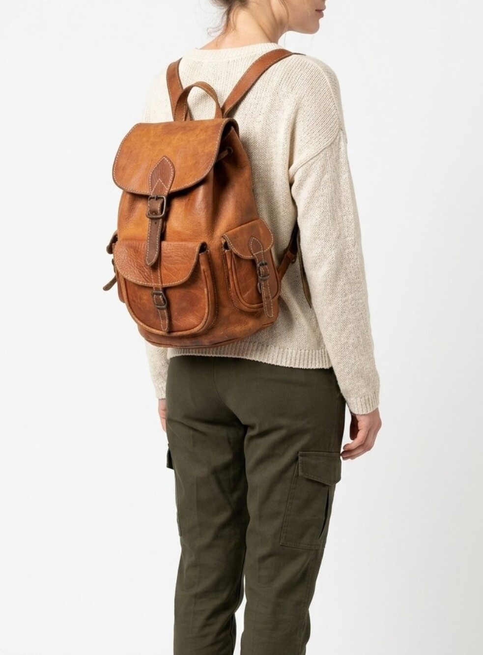 Vintage 90s Back Pack Mahogany Leather Greece